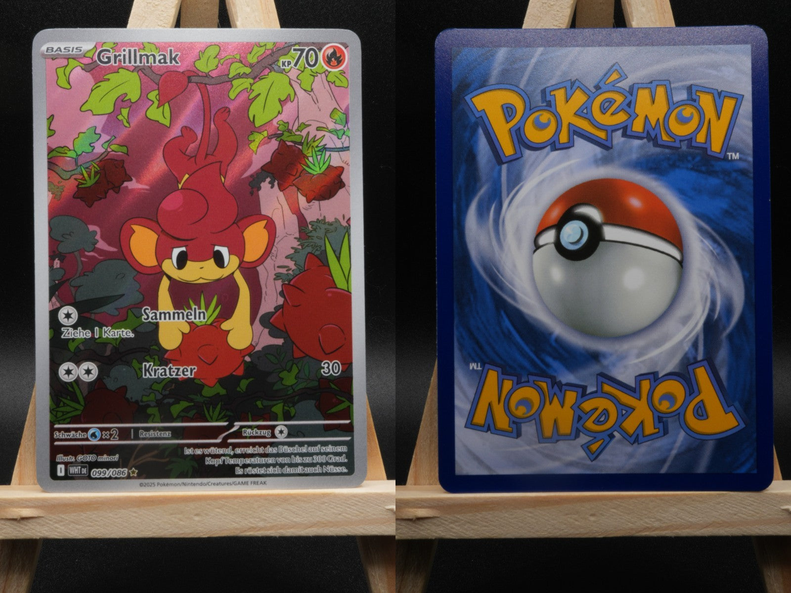 Grillmak 099/086 Illustration Rare Weiße Flammen DE NM Pokémon