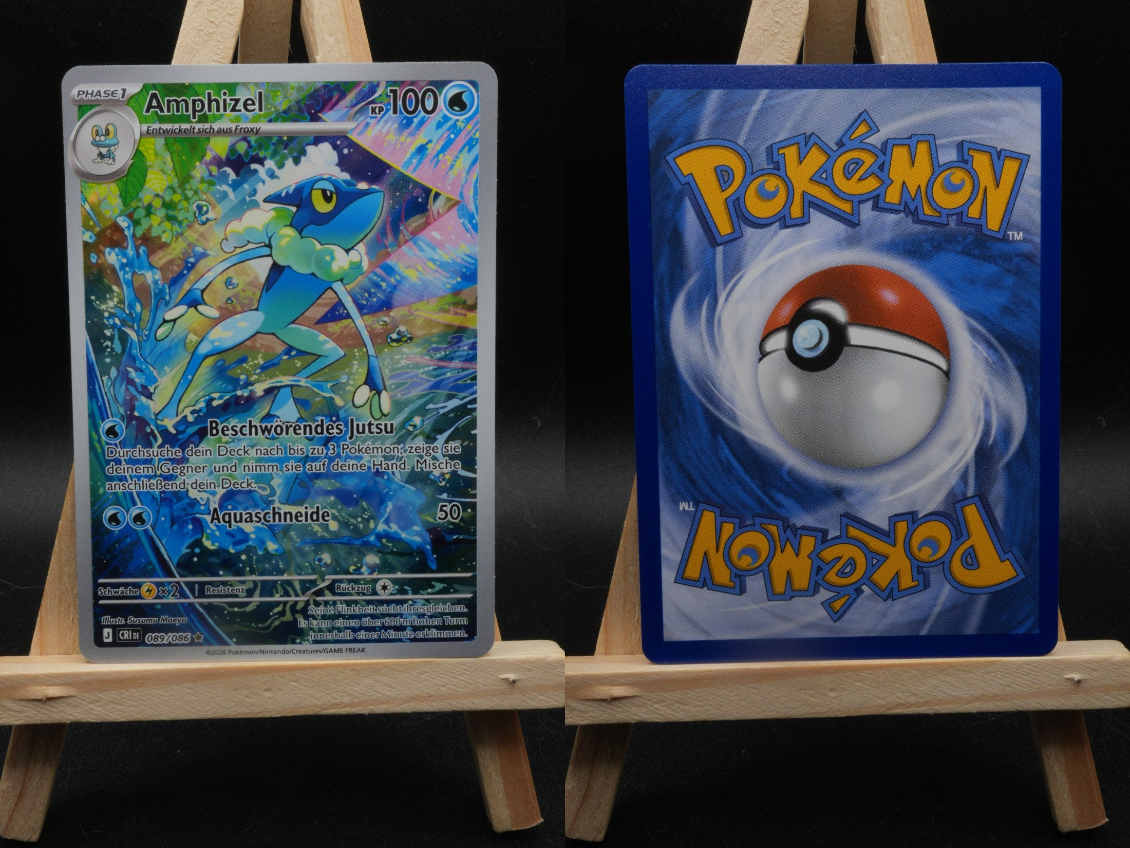 Amphizel CRI 089 Wachsendes Chaos Pokémon Karte Deutsch Near Mint