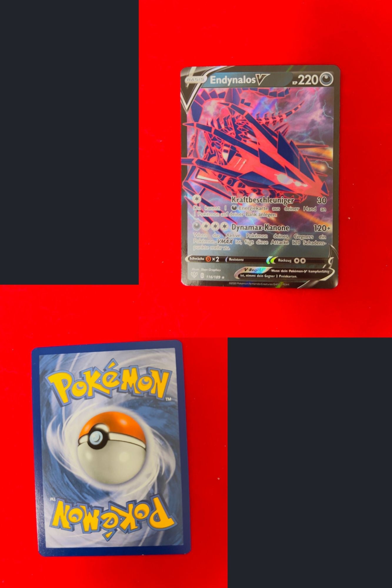 Endynalos V DAA 116 Flammende Finsternis Pokémon Karte Deutsch Near Mint