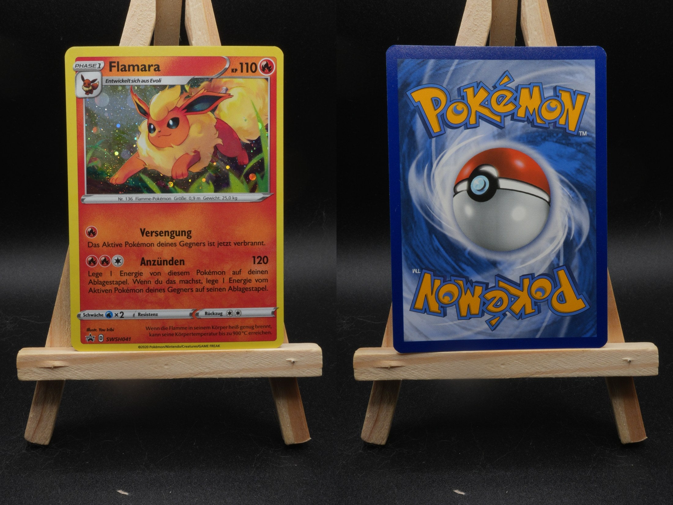 Flamara SWSH 041 SWSH Black Star Promo Pokémon Karte Deutsch Near Mint