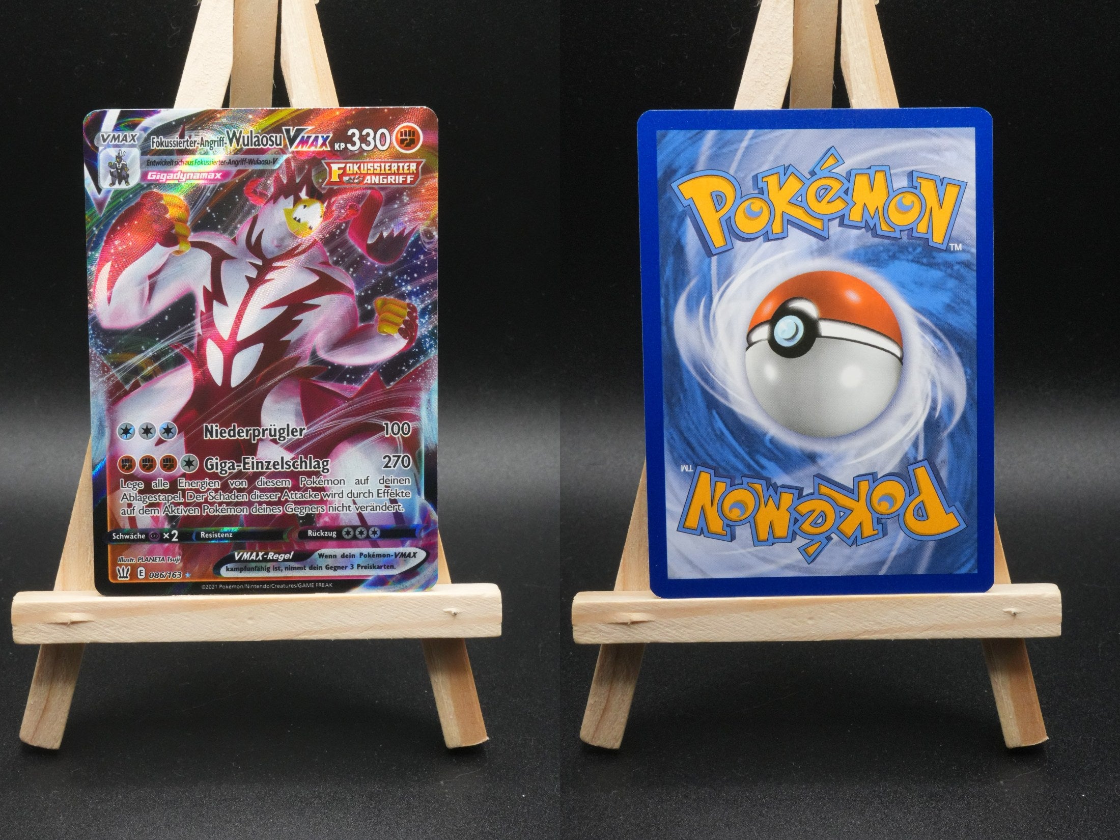 Fokussierter-Angriff-Wulaosu VMAX BST 86 Kampfstile Pokémon Karte Deutsch Near Mint