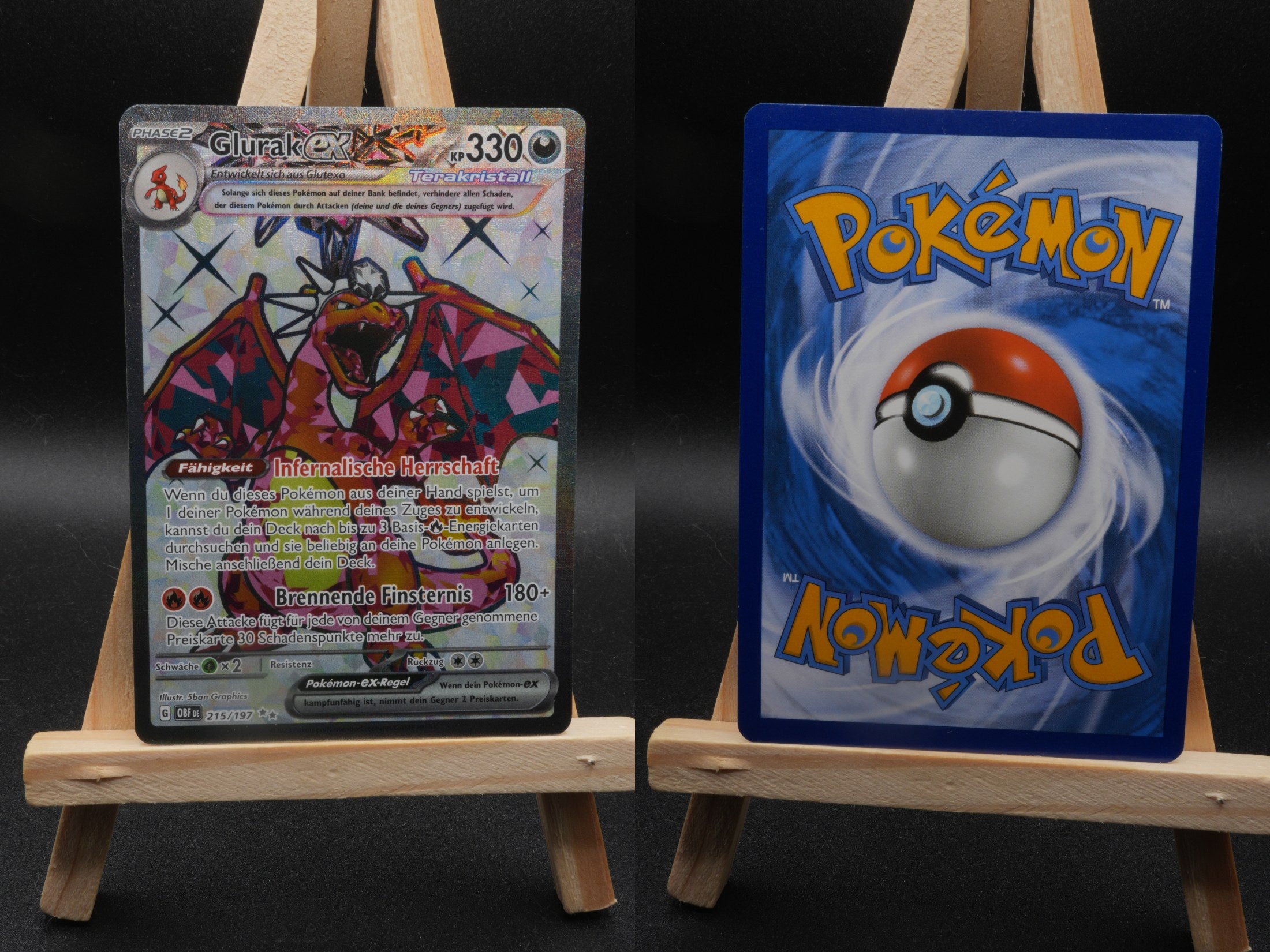 Glurak ex OBF 215 Obsidianflammen Pokémon Karte Deutsch Near Mint