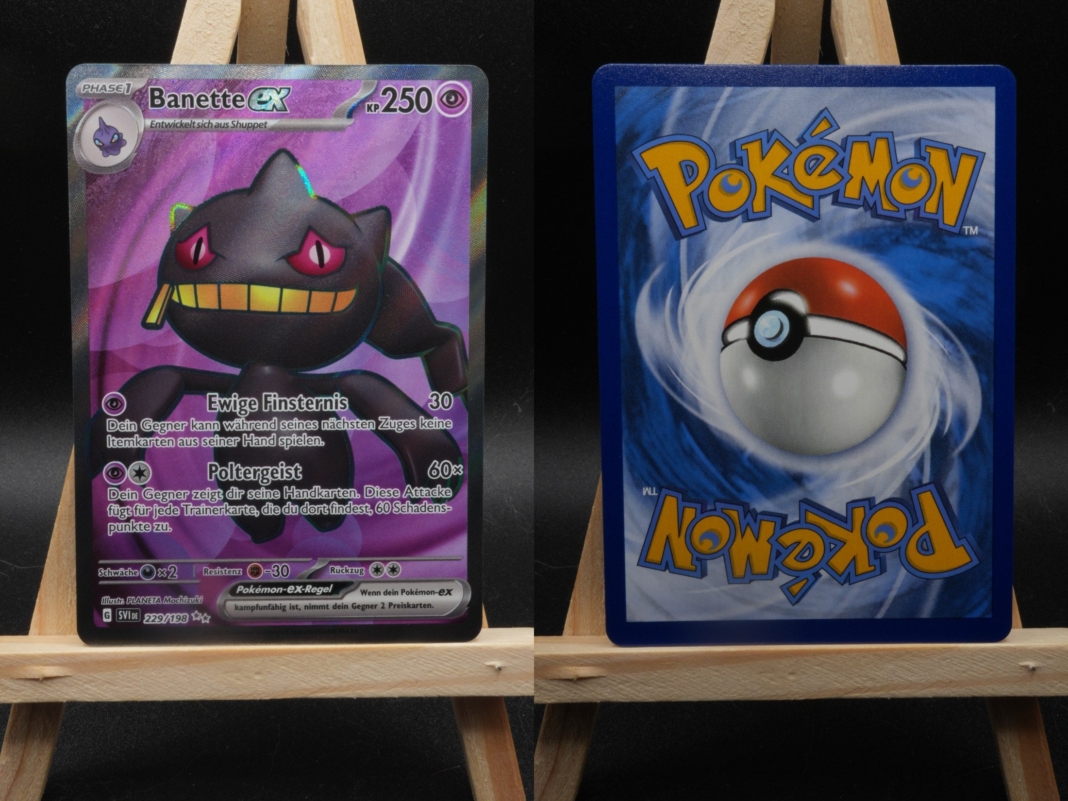 Banette ex SVI 229 Karmesin und Purpur Pokémon Karte Deutsch Near Mint