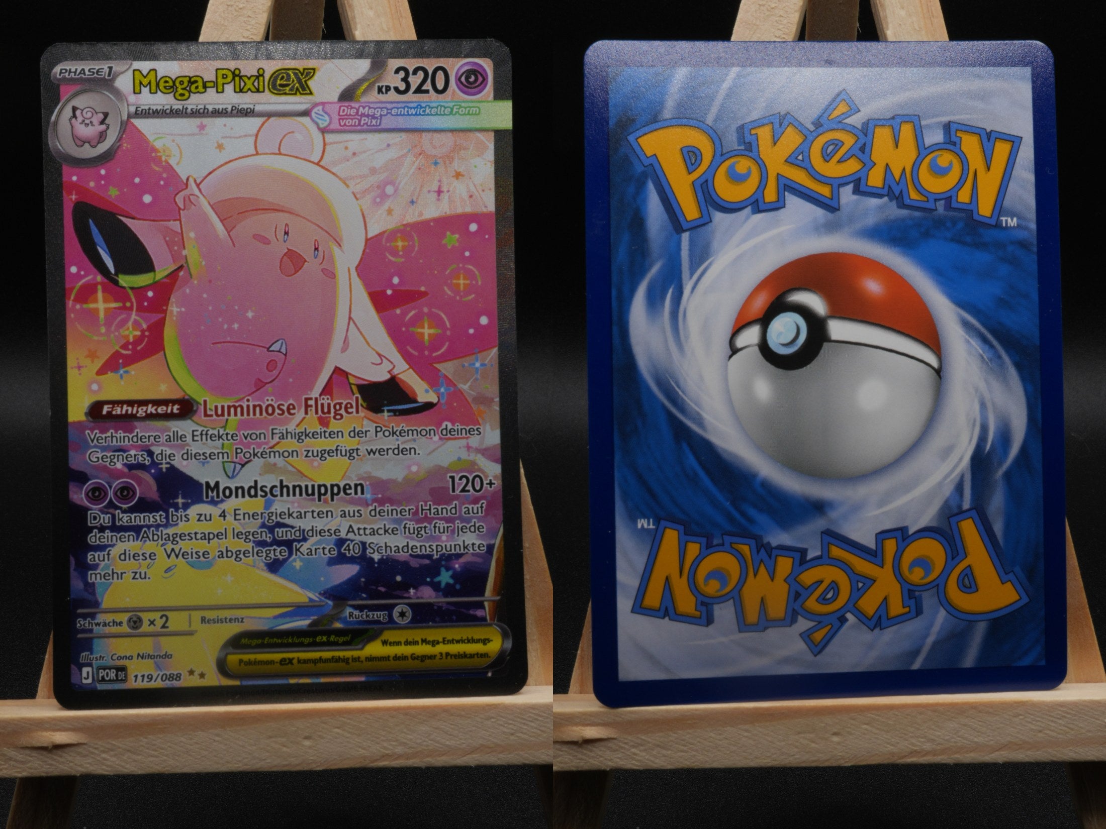 Mega Pixi ex POR 119 Optimale Ordnung Pokémon Karte Deutsch Near Mint