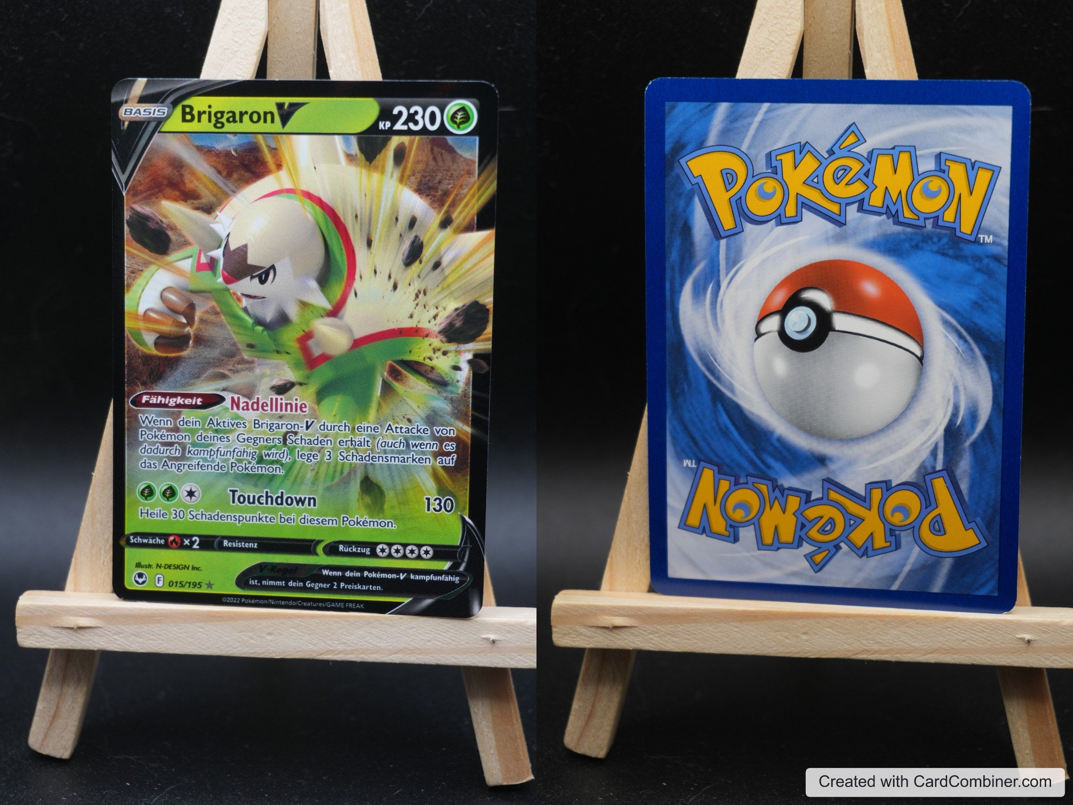 Brigaron V SIT 015 Silberne Sturmwinde Pokémon Karte Deutsch Near Mint