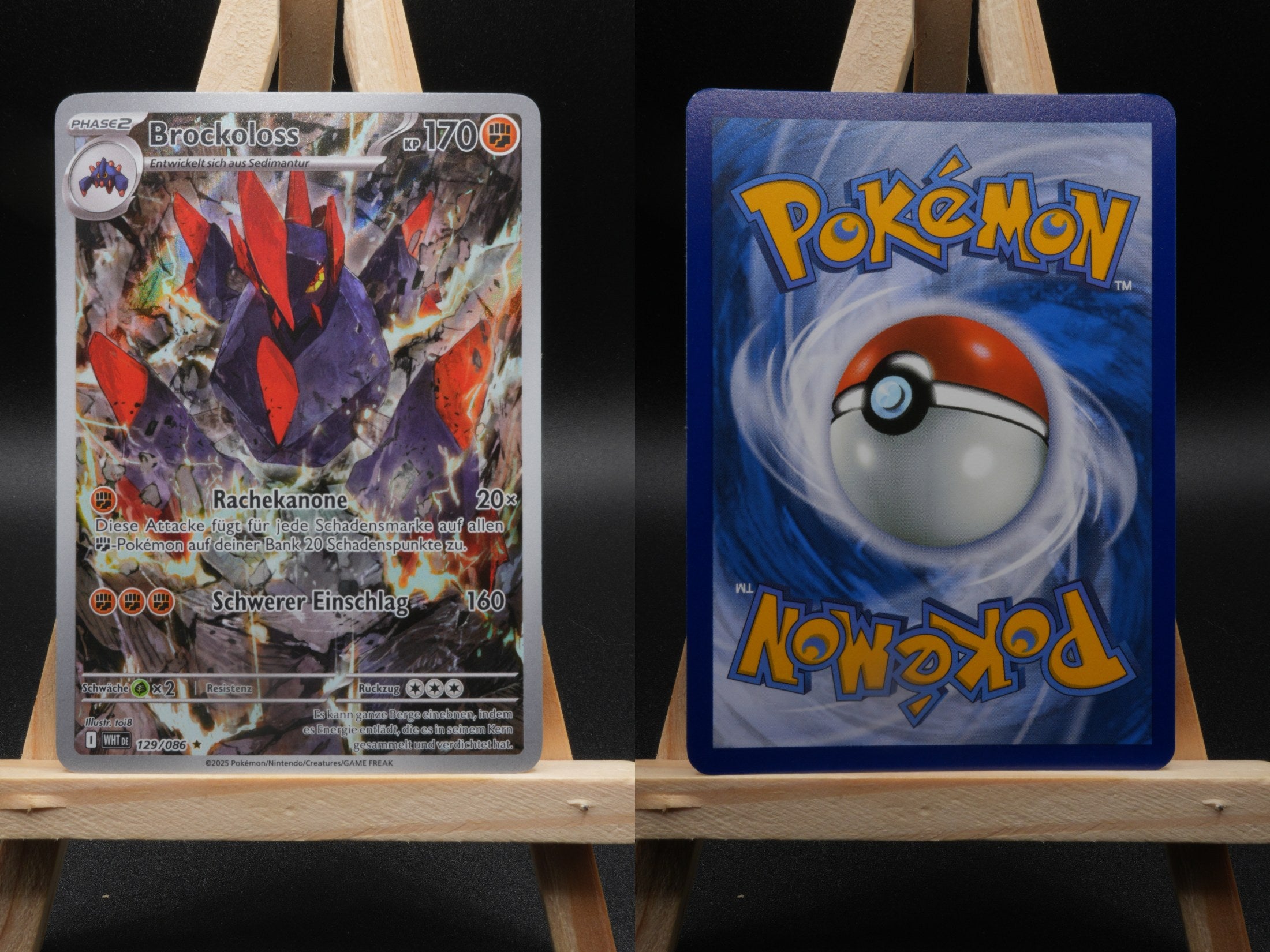 Brockoloss WHT 129 Weiße Flammen Pokémon Karte Deutsch Near Mint