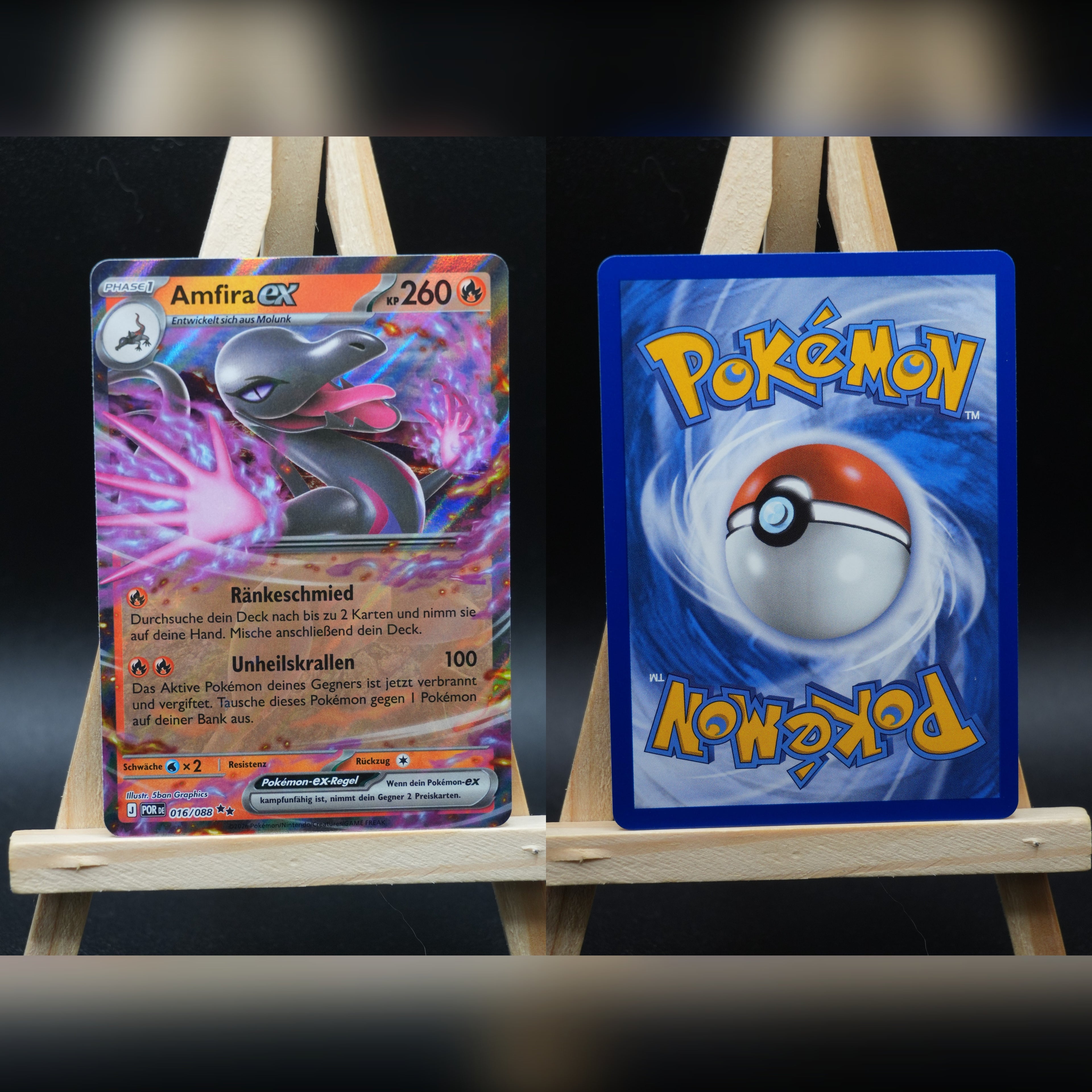 Amfira ex POR 016 Optimale Ordnung Pokémon Karte Deutsch Near Mint