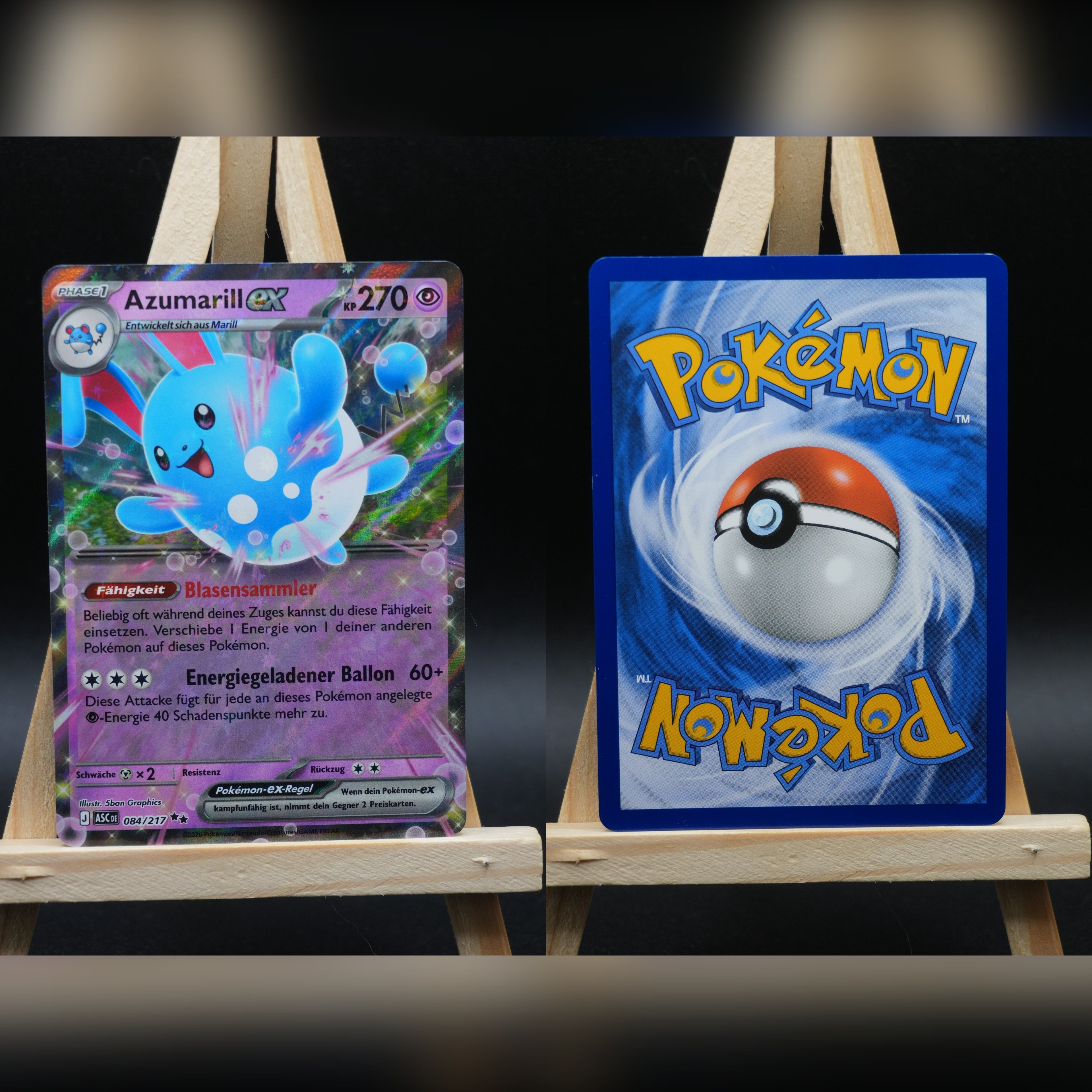 Azumarill ex ASC 084 Erhabene Helden Pokémon Karte Deutsch Near Mint