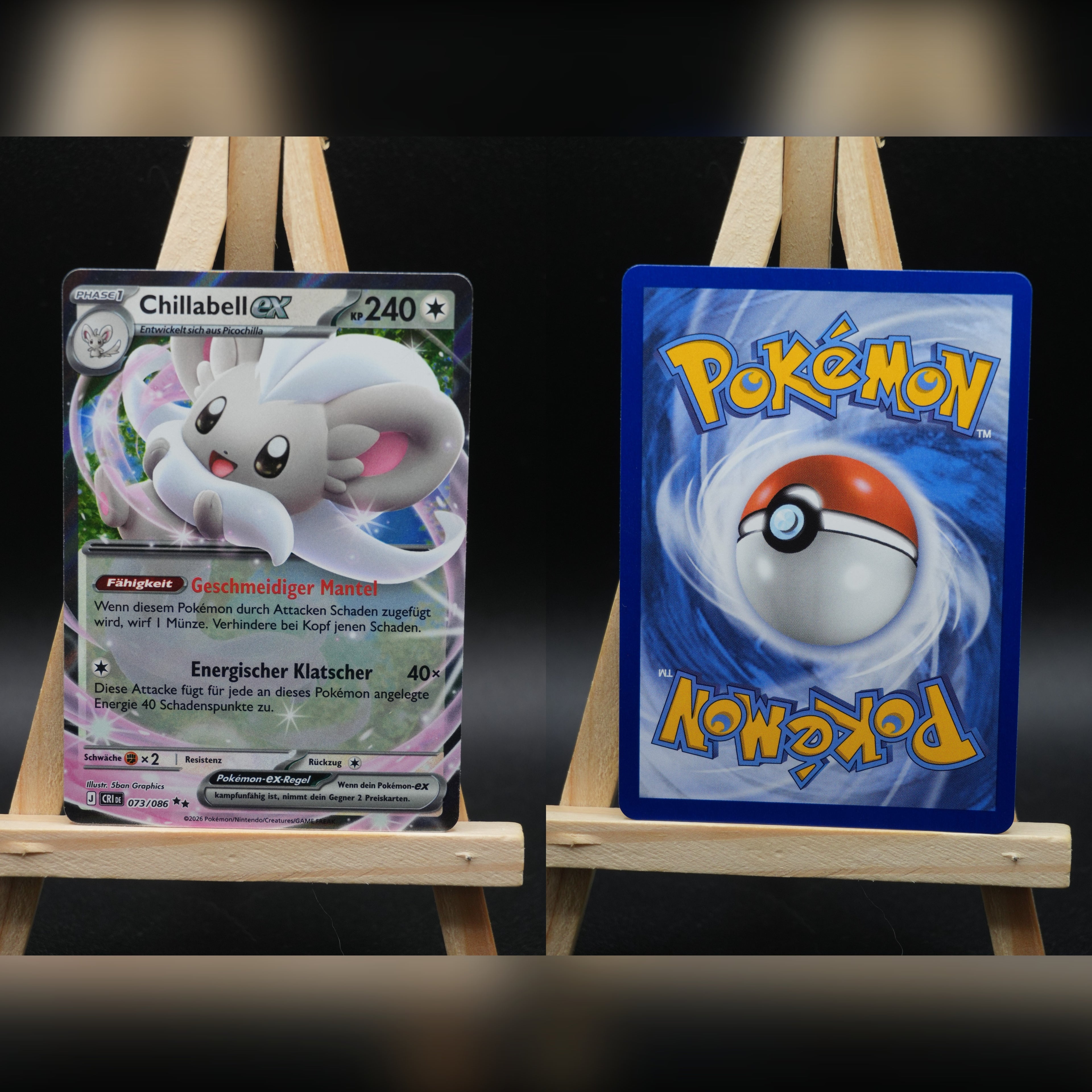 Chillabell ex CRI 073 Wachsendes Chaos Pokémon Karte Deutsch Near Mint