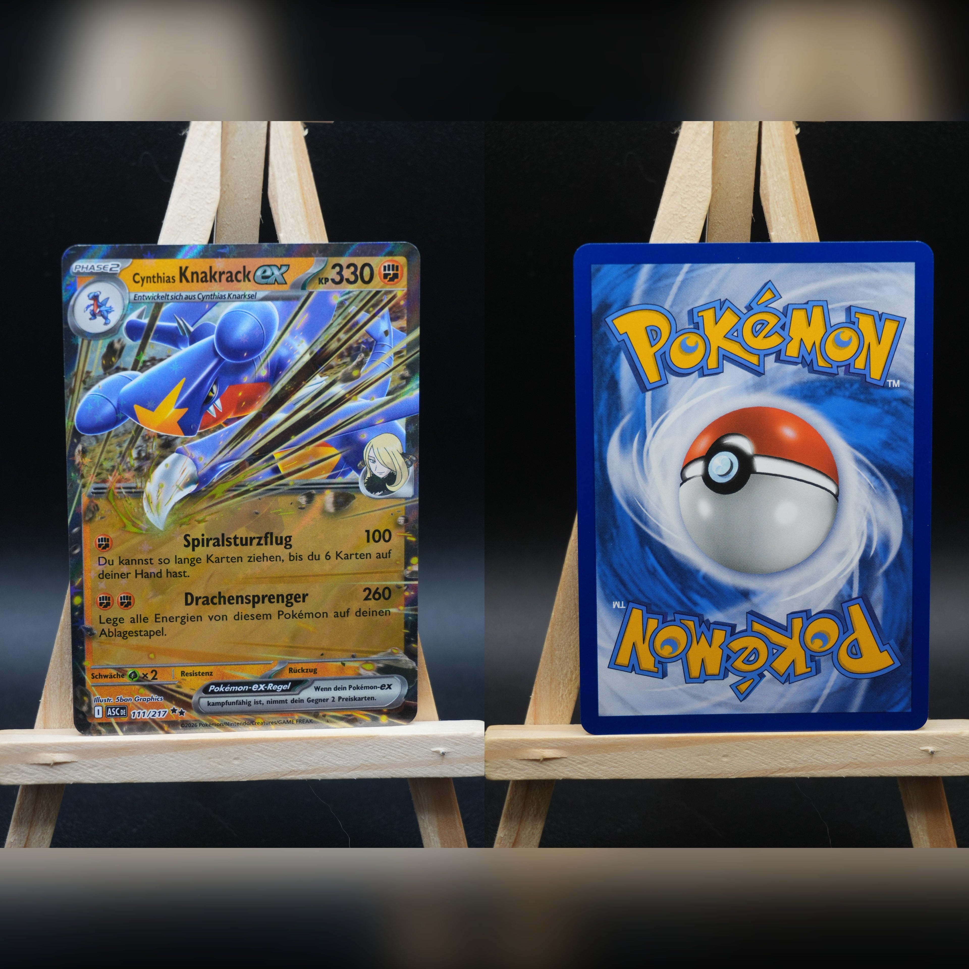 Cynthias Knakrack ex ASC 111 Erhabene Helden Pokémon Karte Deutsch Near Mint