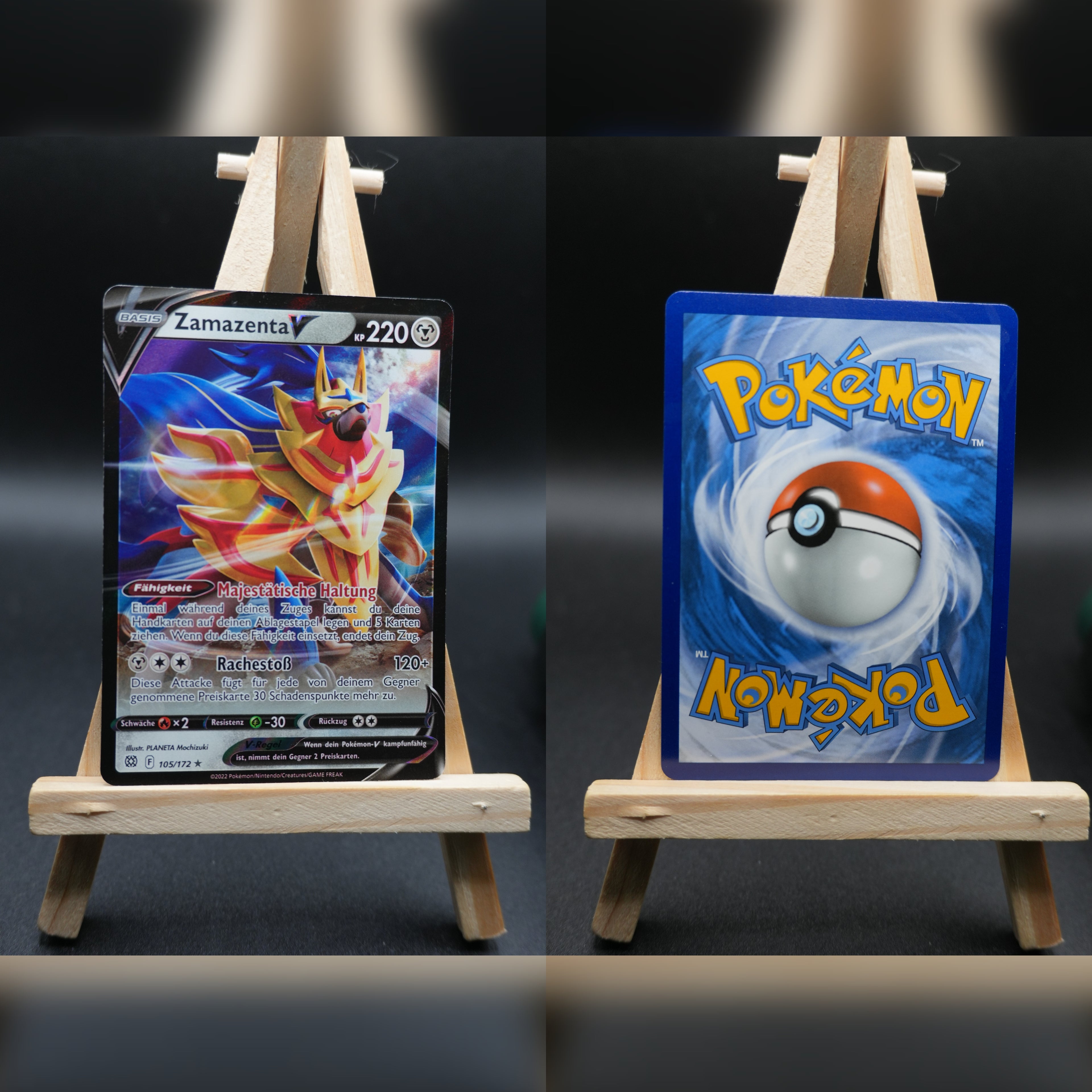 Zamazenta V BRS 105 Strahlende Sterne Pokémon Karte Deutsch Near Mint