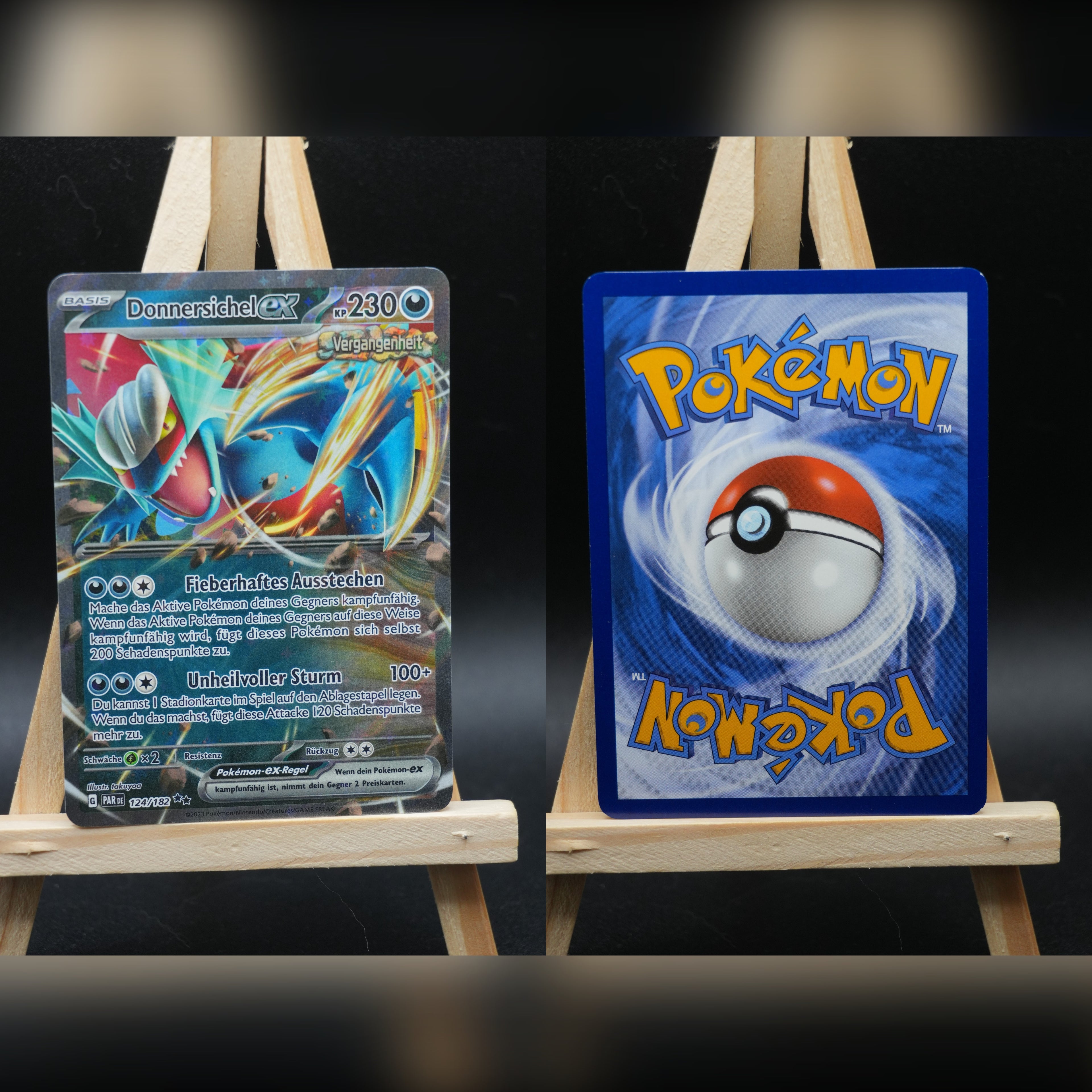 Donnersichel ex PAR 124 Paradoxrift Pokémon Karte Deutsch Near Mint