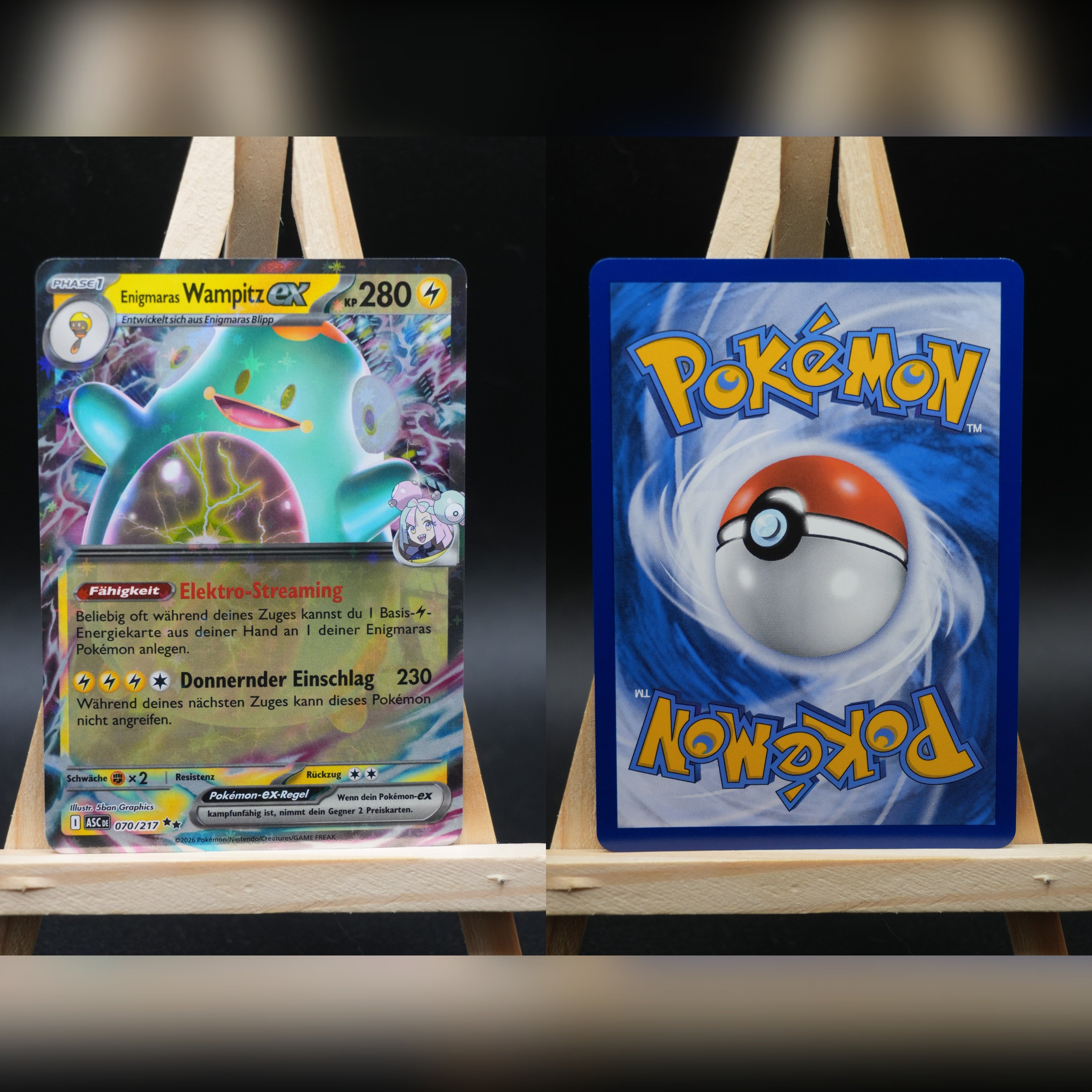 Enigmaras Wampitz ex ASC 070 Erhabene Helden Pokémon Karte Deutsch Near Mint