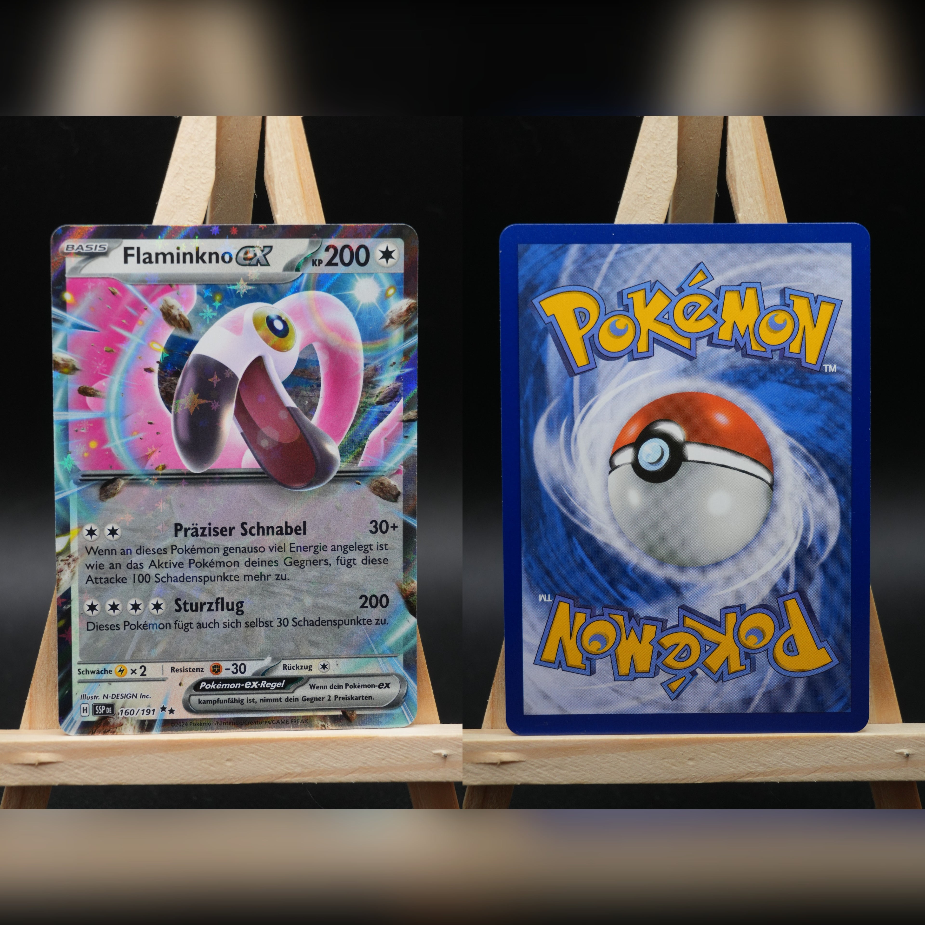Flaminkno ex SSP 160 Stürmische Funken Pokémon Karte Deutsch Near Mint