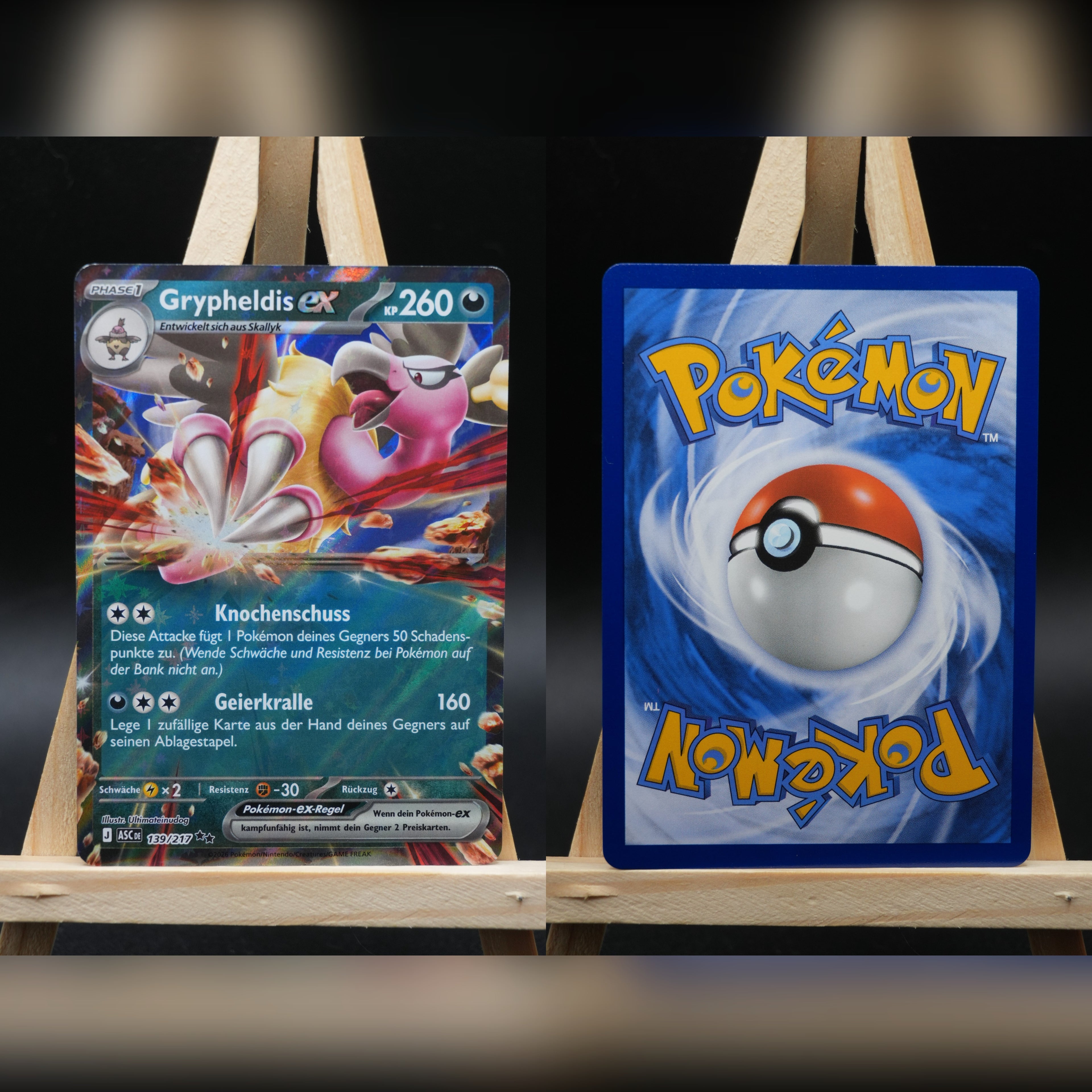 Grypheldis ex ASC 139 Erhabene Helden Pokémon Karte Deutsch Near Mint