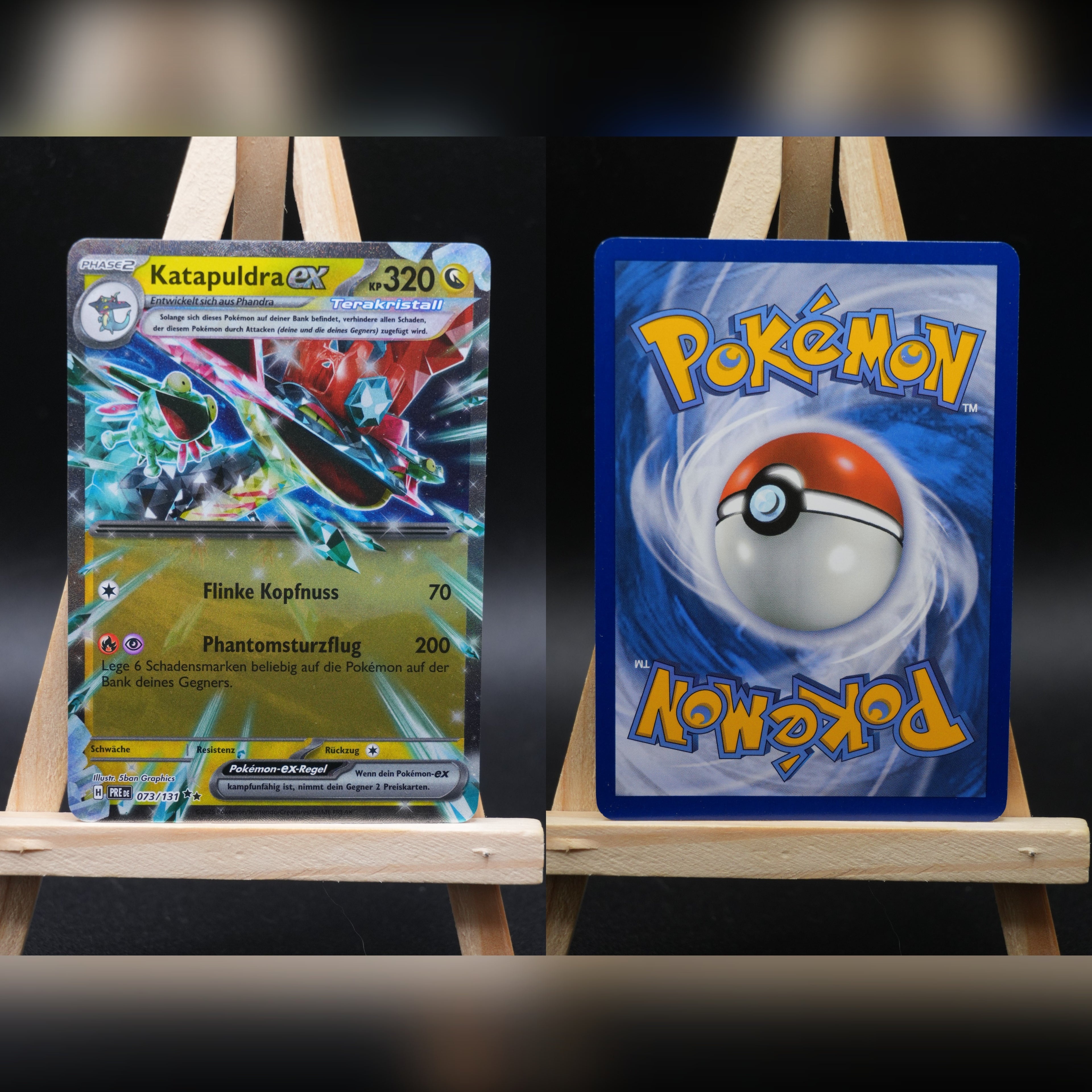 Katapuldra ex PRE 073 Prismatische Entwicklungen Pokémon Karte Deutsch Near Mint