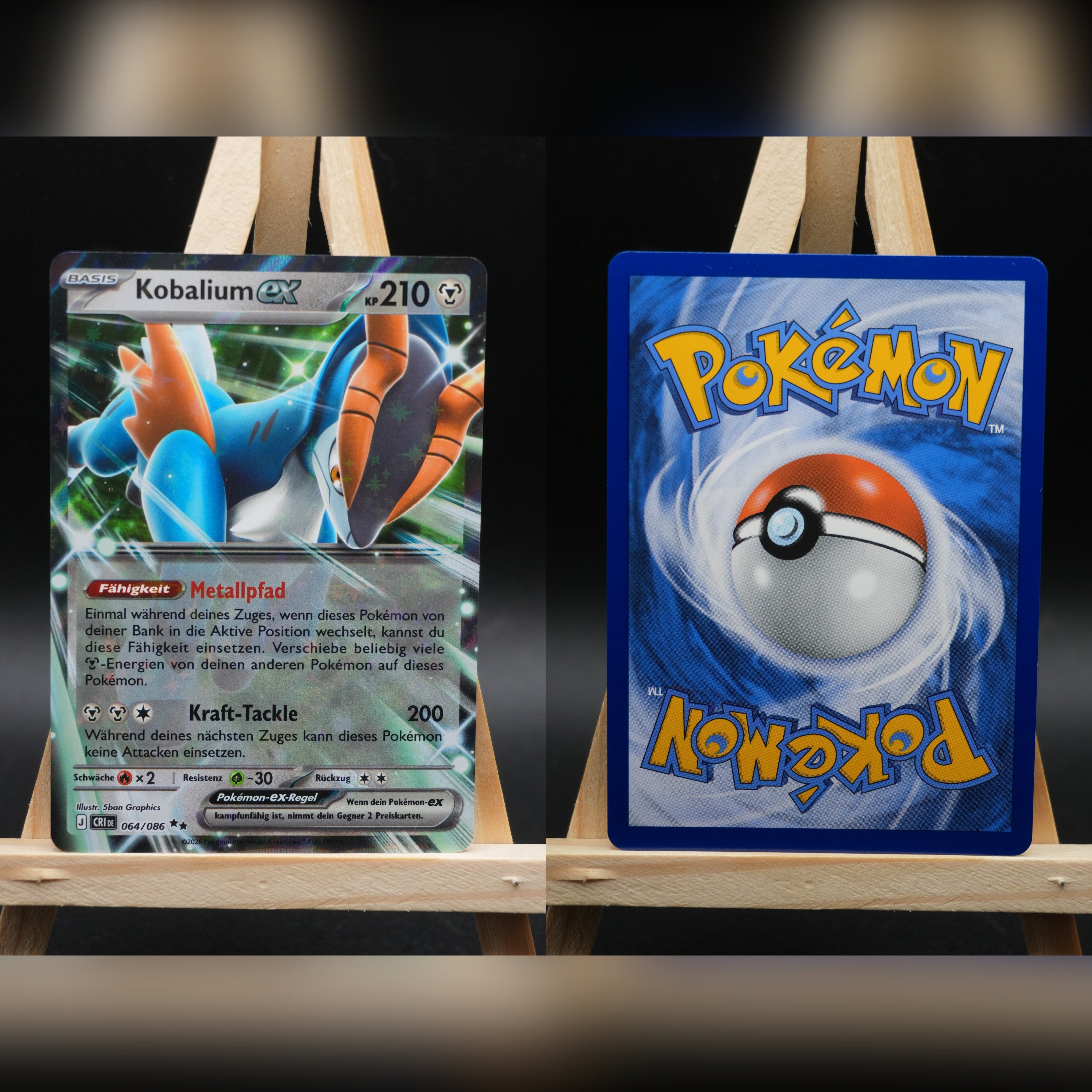 Kobalium ex CRI 064 Wachsendes Chaos Pokémon Karte Deutsch Near Mint
