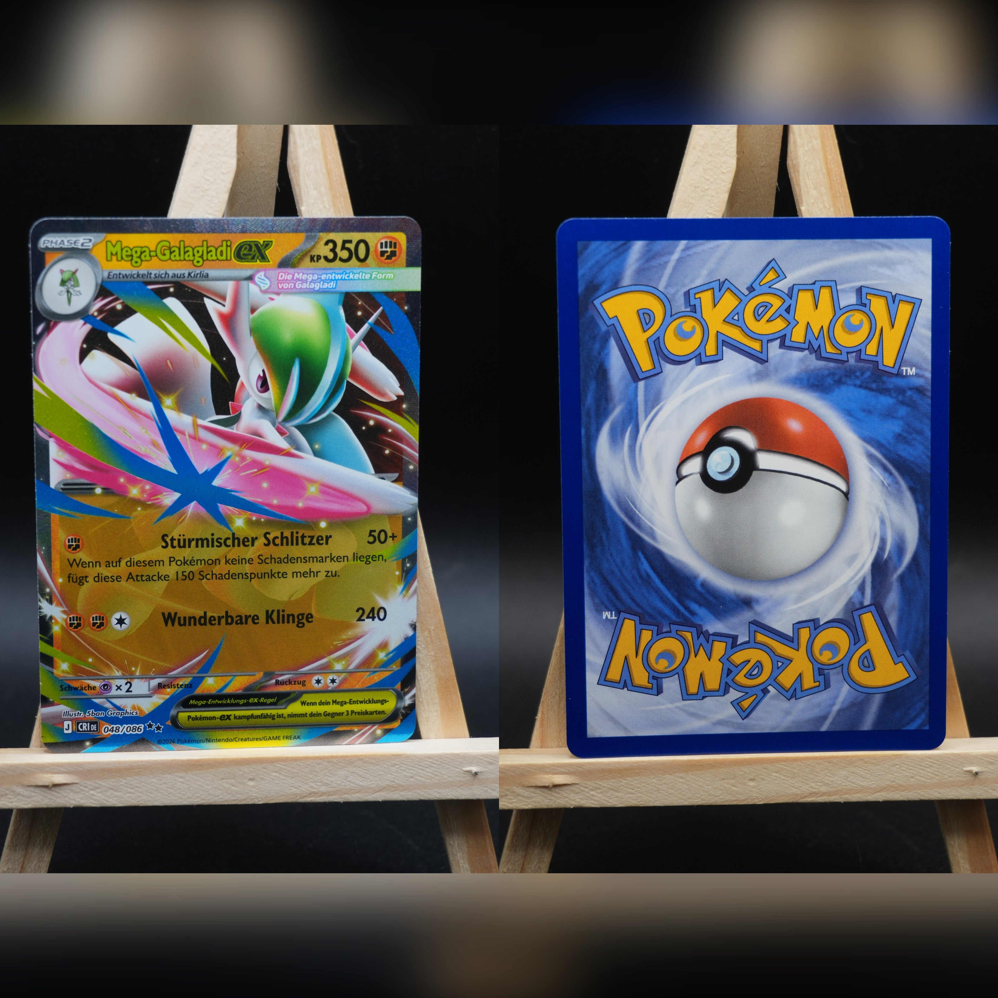 Mega Galagladi ex CRI 048 Wachsendes Chaos Pokémon Karte Deutsch Near Mint