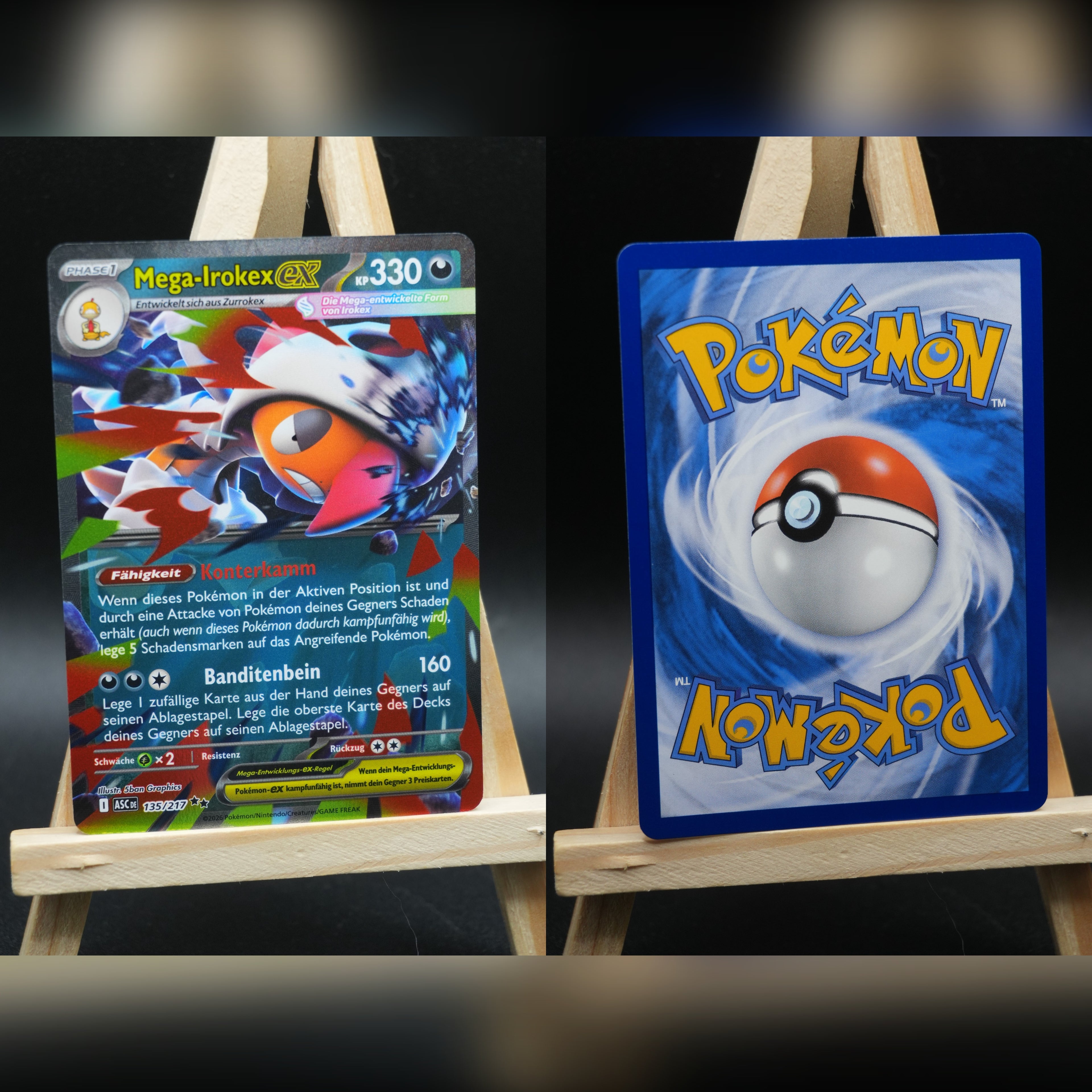Mega Irokex ex ASC 135 Erhabene Helden Pokémon Karte Deutsch Near Mint