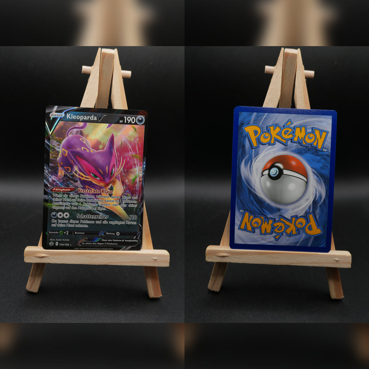 Kleoparda V CRE 104 Schaurige Herrschaft Pokémon Karte Deutsch Near Mint