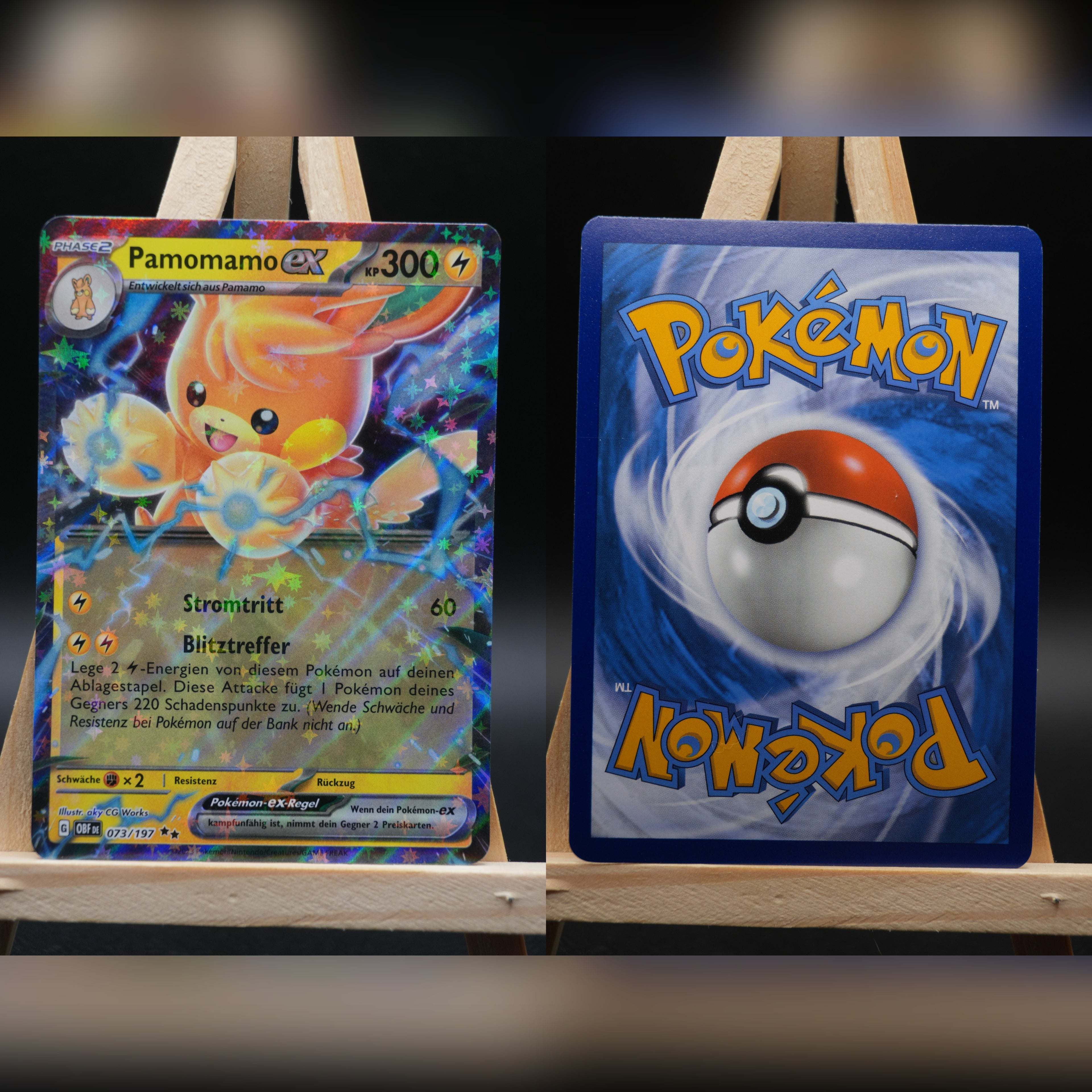 Pamomamo ex OBF 073 Obsidianflammen Pokémon Karte Deutsch Near Mint