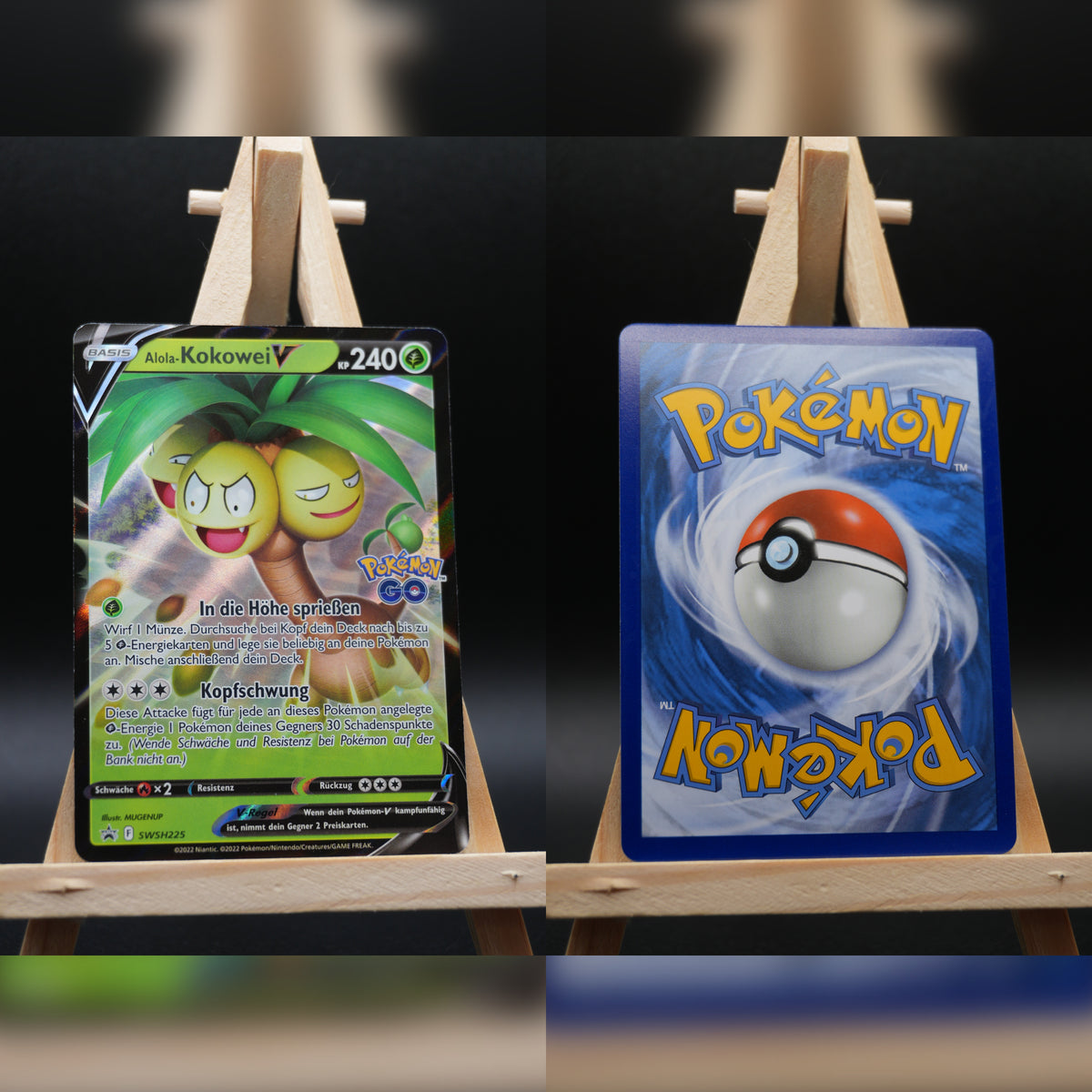 Alola-Kokowei V SWSH 225 SWSH Black Star Promo Pokémon Karte Deutsch Near Mint