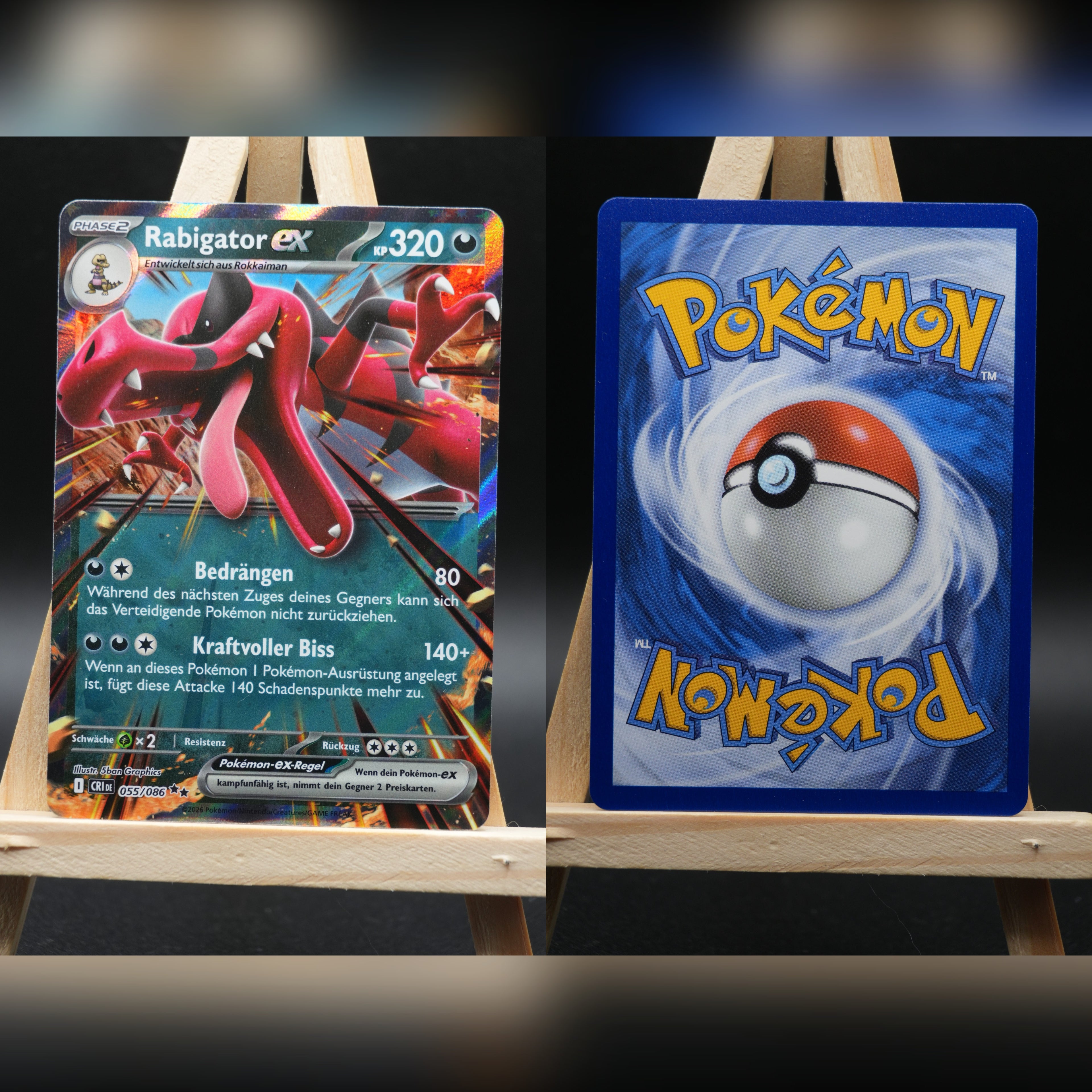 Rabigator ex CRI 055 Wachsendes Chaos Pokémon Karte Deutsch Near Mint