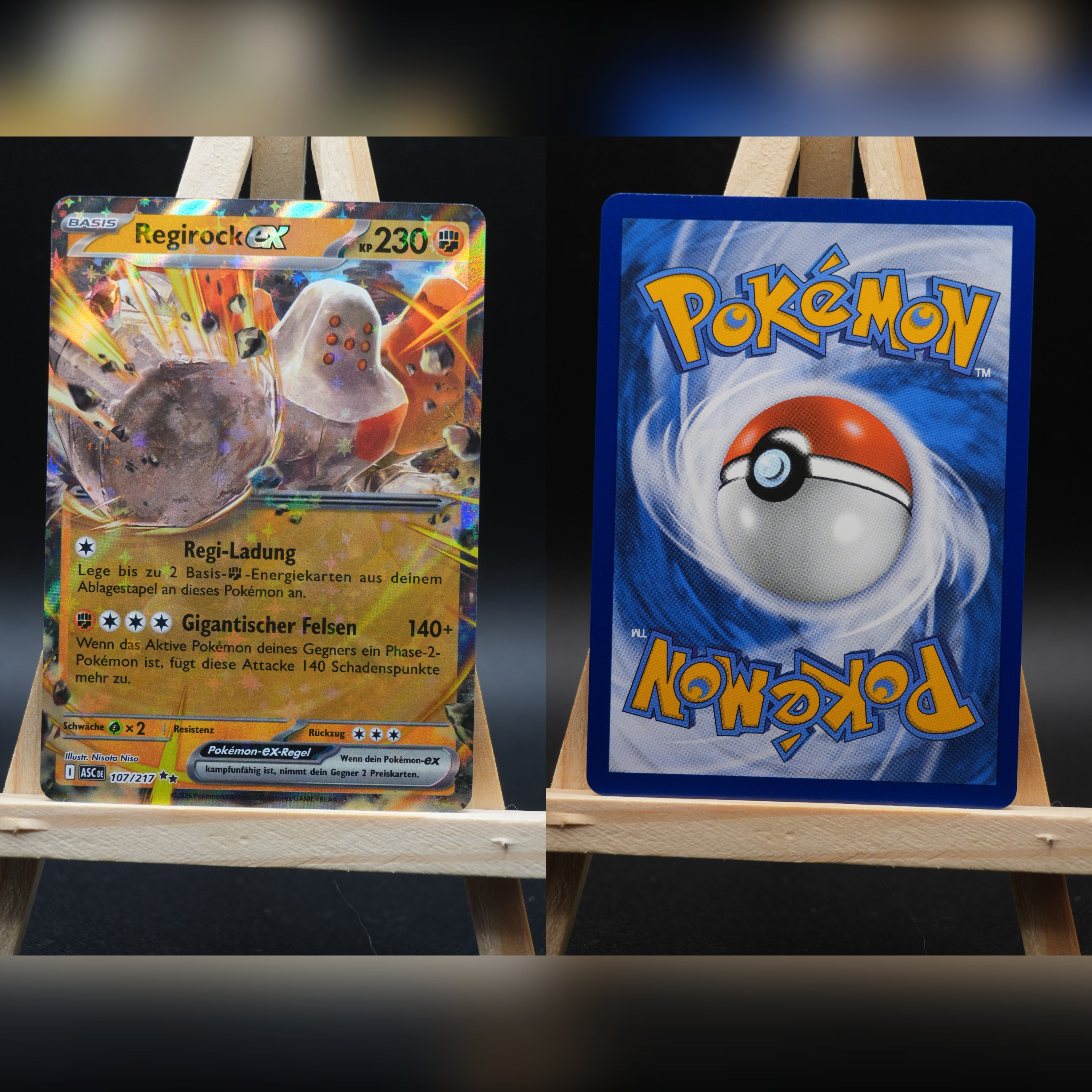Regirock ex ASC 107 Erhabene Helden Pokémon Karte Deutsch Near Mint