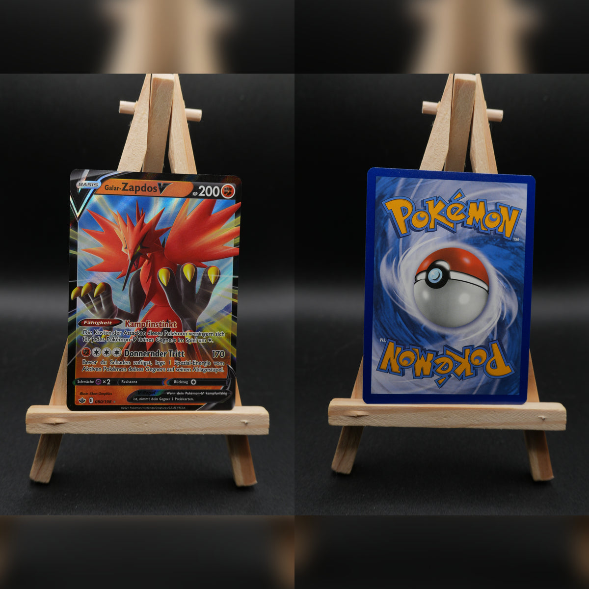 Galar-Zapdos V CRE 080 Schaurige Herrschaft Pokémon Karte Deutsch Near Mint