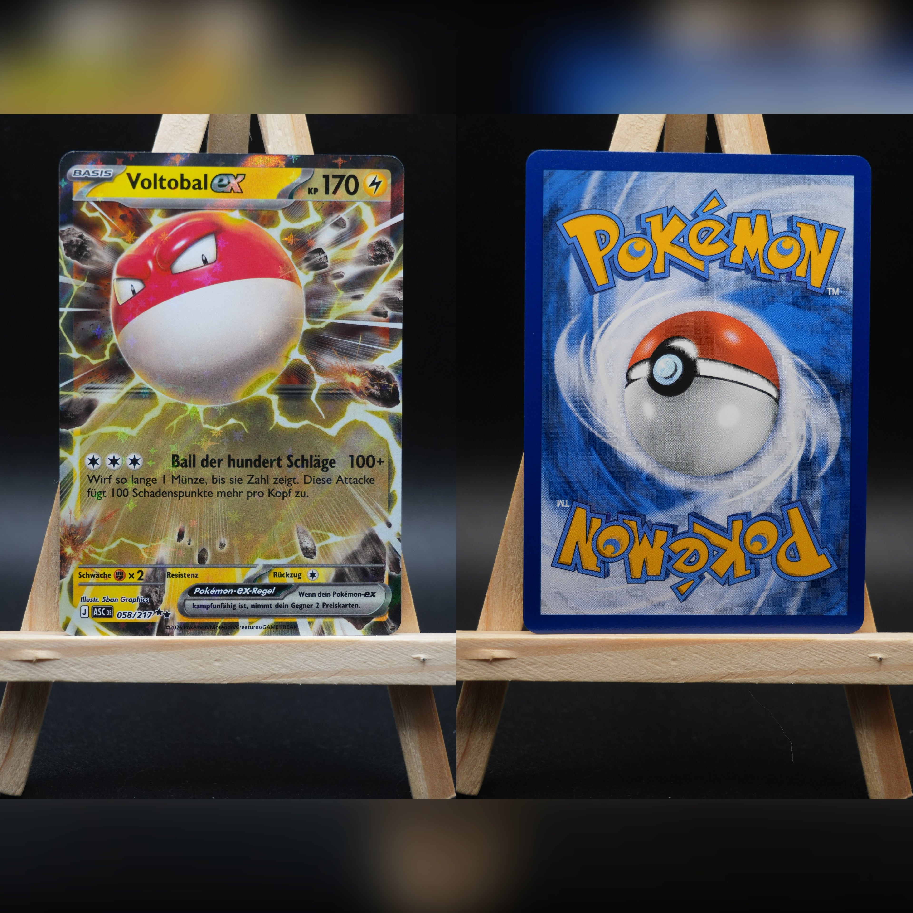 Voltobal ex ASC 058 Erhabene Helden Pokémon Karte Deutsch Near Mint
