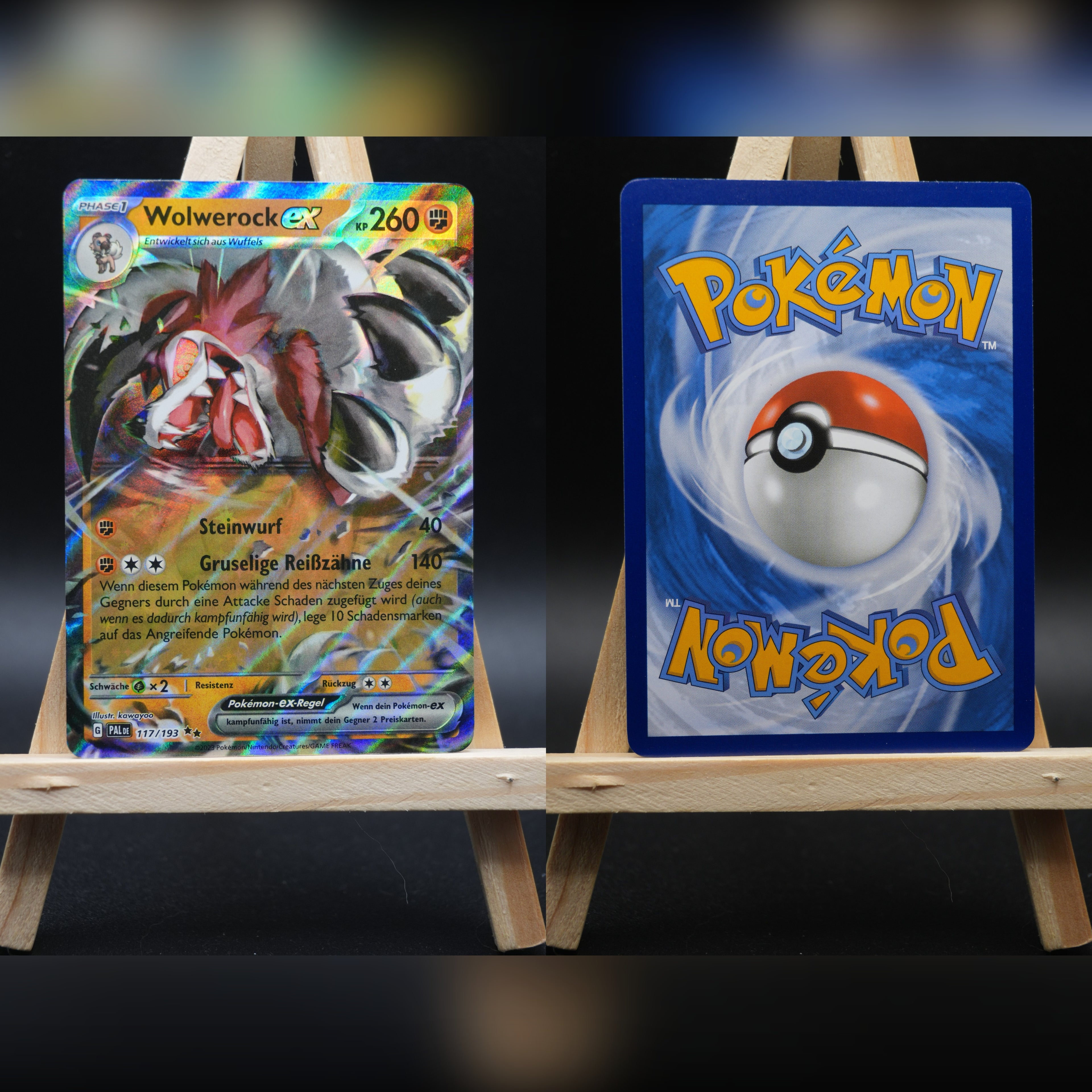 Wolwerock ex PAL 117 Entwicklungen in Paldea Pokémon Karte Deutsch Near Mint
